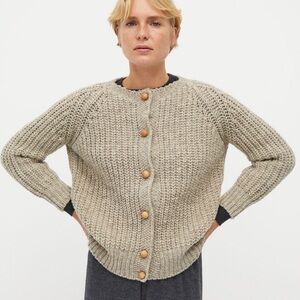 Babaa wool knit cardigan No 5 mist